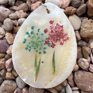Hand Painted | Boho Shell Pendant | Coastal Charm | Nature Inspired Jewelry